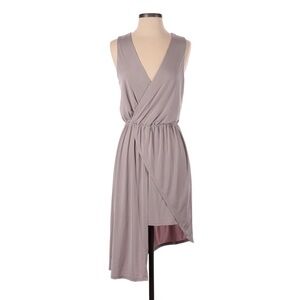 Elegant Sleeveless Gray Wrap Dress